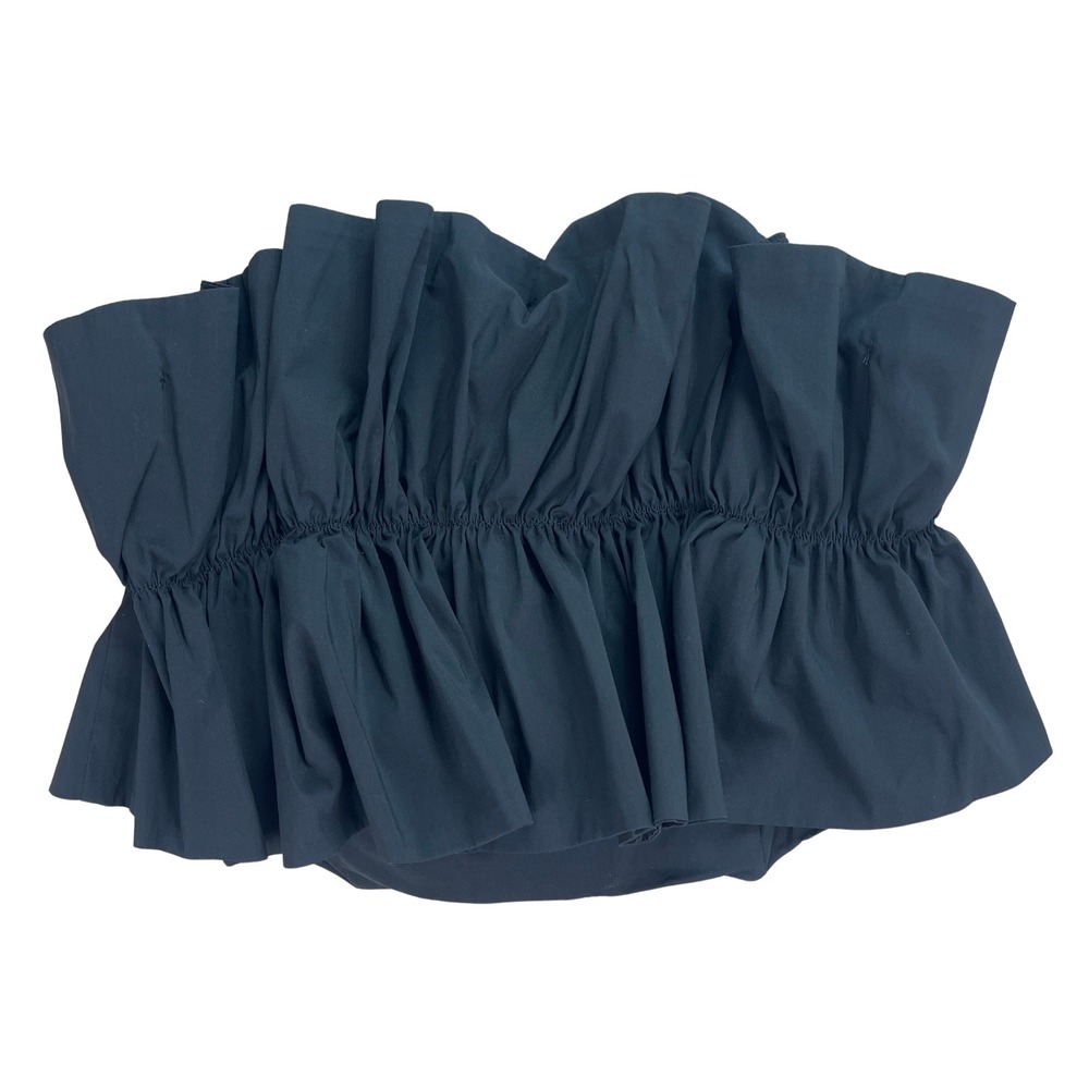 Womens Strapless Ruffle Tube Top M Black Smocked Dark Coquette Festival Chic Y2k